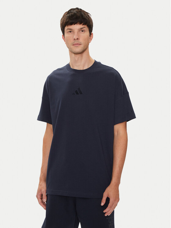 Adidas Majica ALL SZN IY4135 Mornarsko Modra Loose Fit