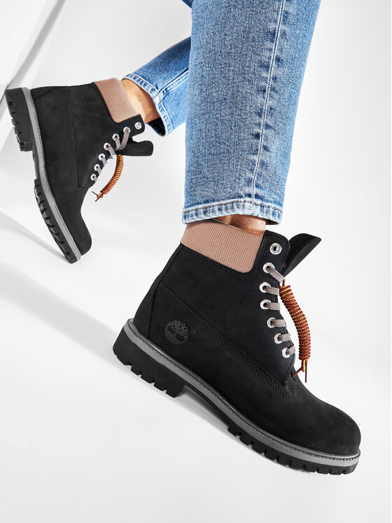 timberland black lace up boots