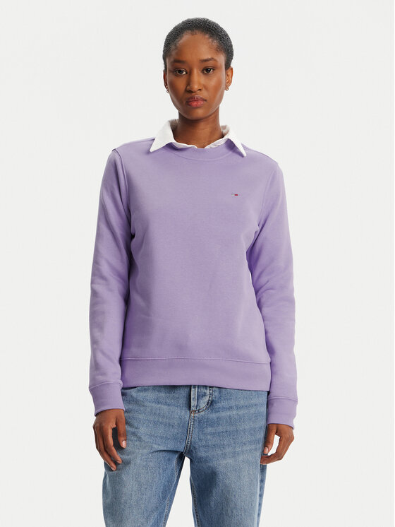 Tommy Jeans Bluza Flag DW0DW19959 Fioletowy Regular Fit