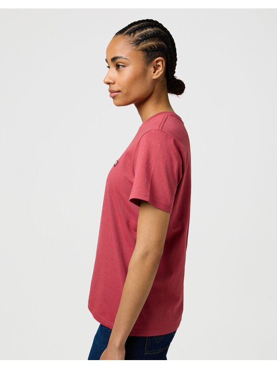 Wrangler Wrangler T-shirt SIGN OFF TEE Rosa Slim Fit
