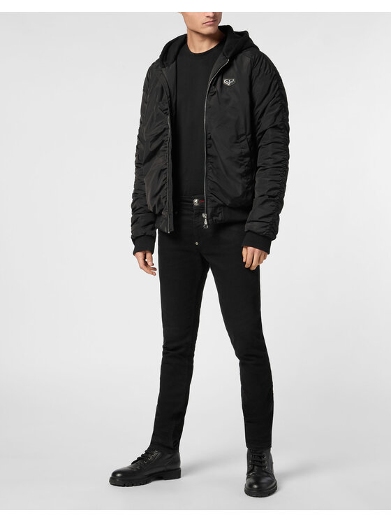 PHILIPP PLEIN PHILIPP PLEIN Vatovaná bunda 23011 Čierna Regular Fit