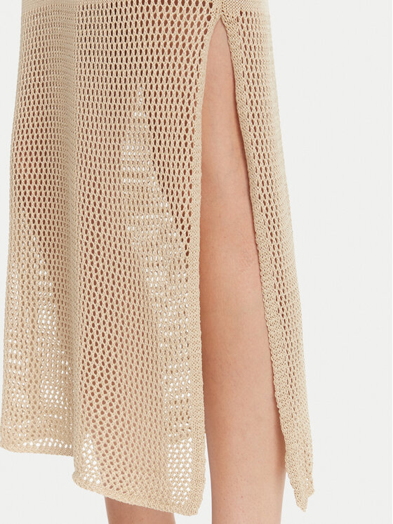 Fracomina Fracomina Úpletové šaty FS25SD5004K514O7 Béžová Slim Fit