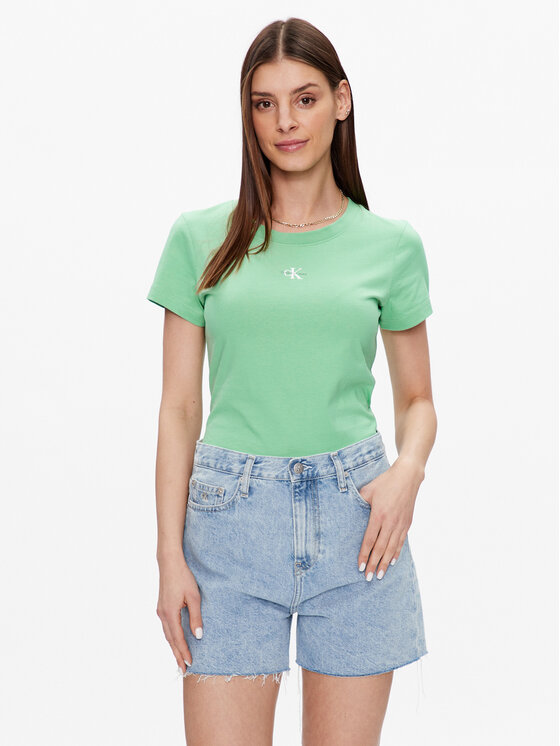 Calvin Klein Jeans T-Shirt J20J220300 Grün Regular Fit | T-Shirts