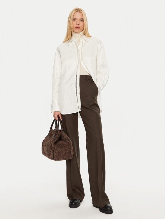 AMI Paris AMI Paris Spodnie materiałowe FTR435.WV0053 Brązowy Flare Fit