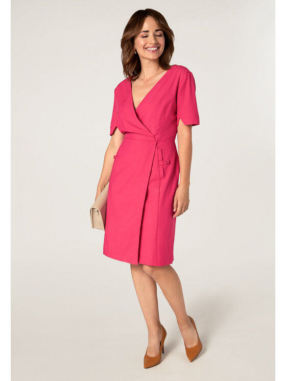 QUIOSQUE QUIOSQUE Každodenné šaty 082301 PARIS SUNSET DRESS Koralová Regular Fit