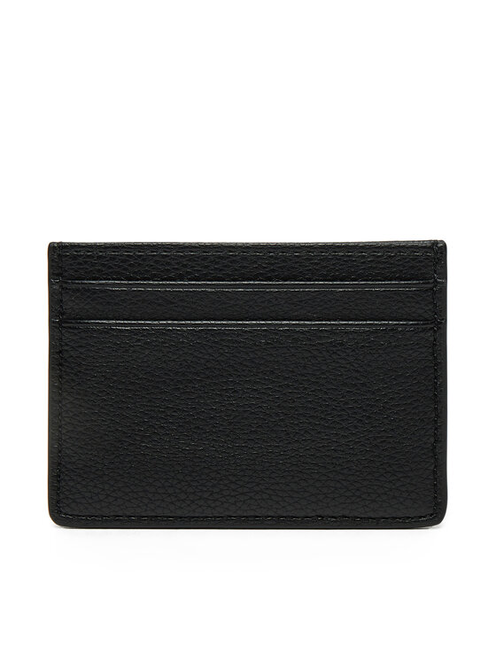 BOSS BOSS Kreditinių kortelių dėklas Grained faux-leather card holder with signature details 50536513 Juoda