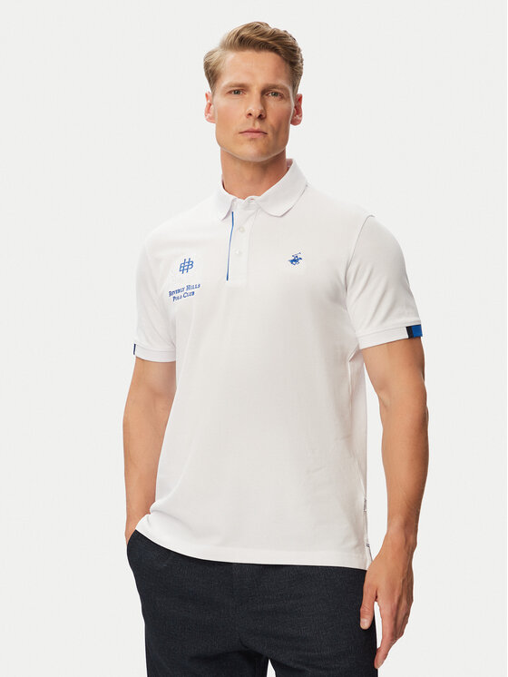 Beverly Hills Polo Club Tricou polo P-SS26M-P2770 Alb Regular Fit