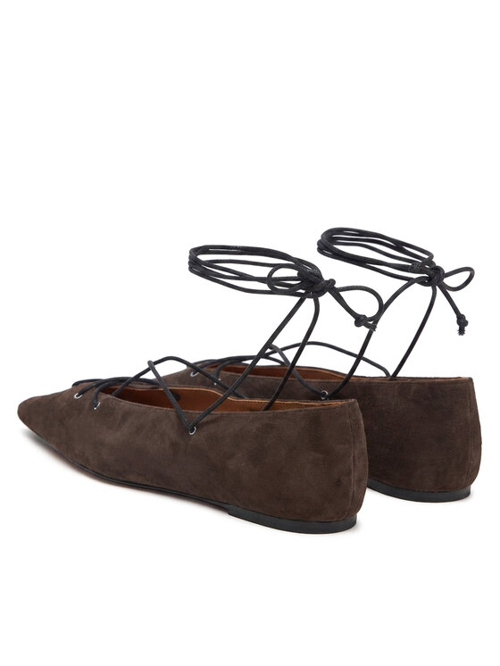 Polo Ralph Lauren Polo Ralph Lauren Balerini Suede Lace-Up Pointed Ballet Flat 818P15775001 Maro