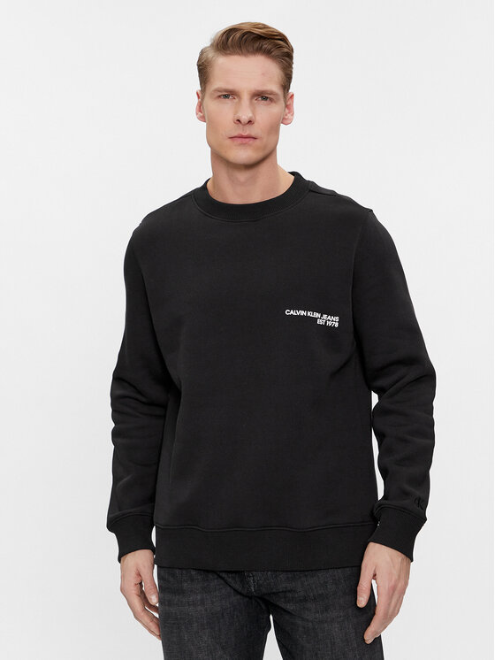 Calvin Klein Jeans Calvin Klein Jeans Džemperis Spray J30J324625 Juoda Regular Fit
