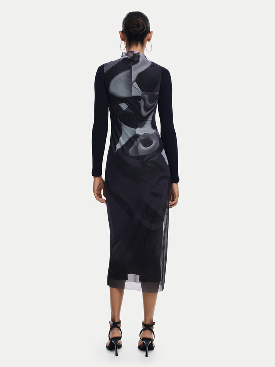 Desigual Desigual Každodenní šaty Lincoln 24WWVK58 Šedá Slim Fit