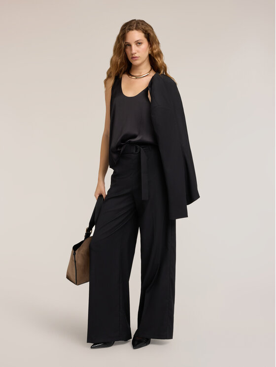 Motivi Motivi Pantaloni di tessuto P04EQ004801N033 Nero Over Fit