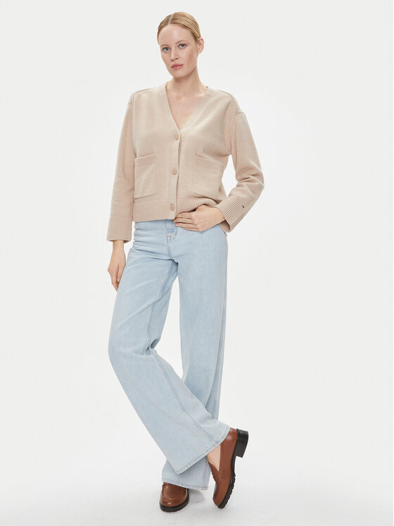 Tommy Hilfiger Tommy Hilfiger Kardigán WW0WW39922 Béžová Relaxed Fit