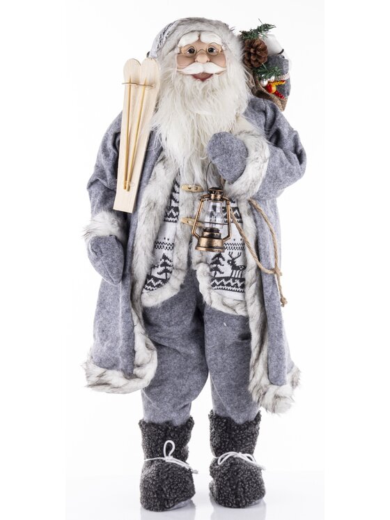 MIAhome MIAhome Figurka świąteczna Święty Mikołaj NICOLAS Szary