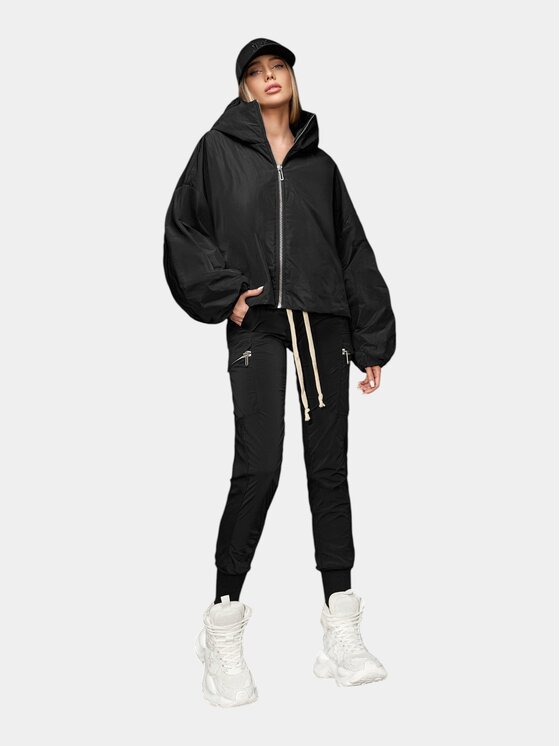 MADE BY SOCIETY MADE BY SOCIETY Spodnie materiałowe Pantaloni cargo - P26712 Czarny Basic Fit