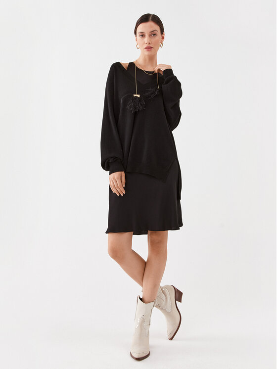 TWINSET TWINSET Sukienka codzienna Abito 232TP3211 Czarny Regular Fit