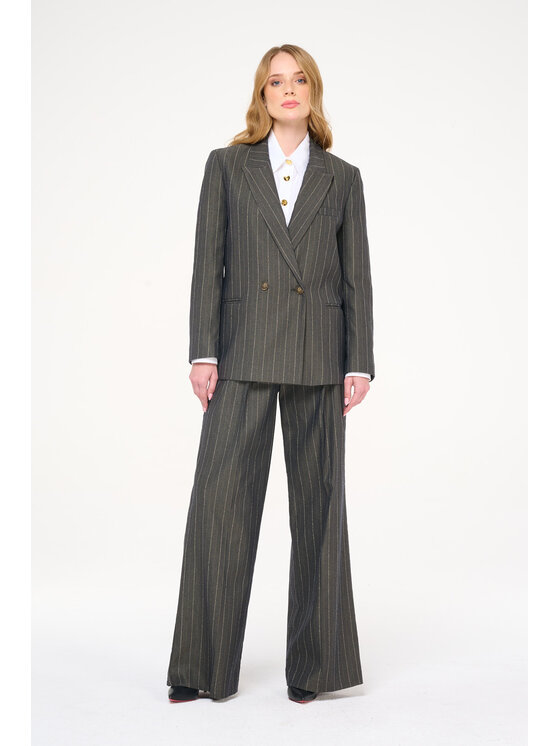 Castellani Castellani Spodnie garniturowe Ivre Szary Regular Fit