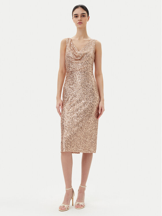 Rinascimento Rinascimento Коктейльна сукня CFC0123778003 Золотий Regular Fit