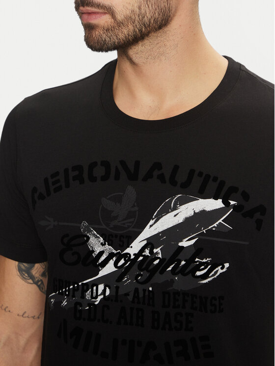 Aeronautica Militare Aeronautica Militare T-shirt 242TS2343J634 Crna Regular Fit