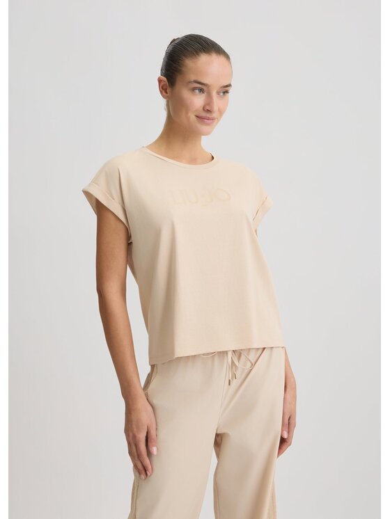 Liu Jo Liu Jo T-Shirt TA5181JS003M9181 Brązowy Regular Fit