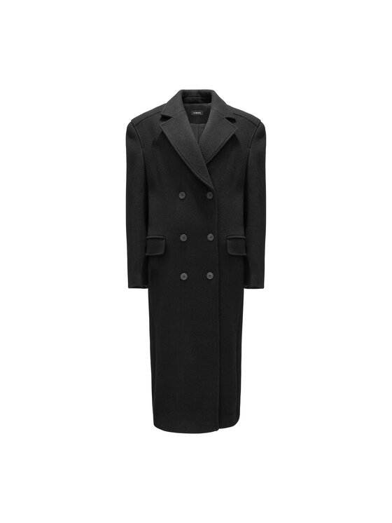 La Mania La Mania Płaszcz METROPOLITAN BLACK Czarny Classic Fit