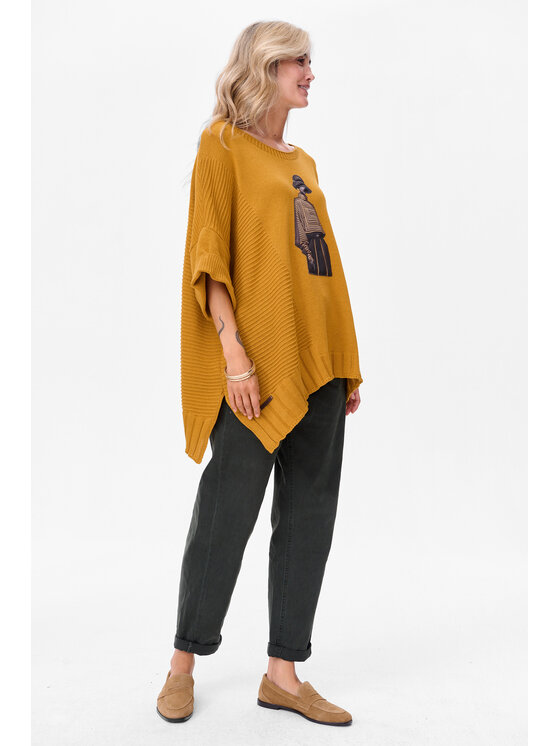 blue shadow blue shadow Sweter Likola Pomarańczowy Regular Fit