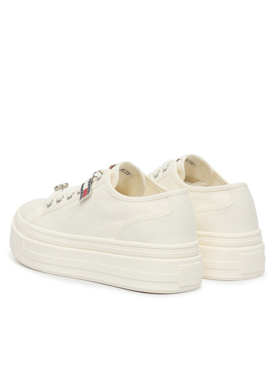 Tommy Jeans Tommy Jeans Sneakersy Tjw Flatform Sneaker Charms EN0EN02959 Biela