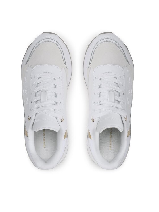 Tommy Hilfiger Tommy Hilfiger Sneakers Elevated Embossed Runner Gold FW0FW07384 Bianco