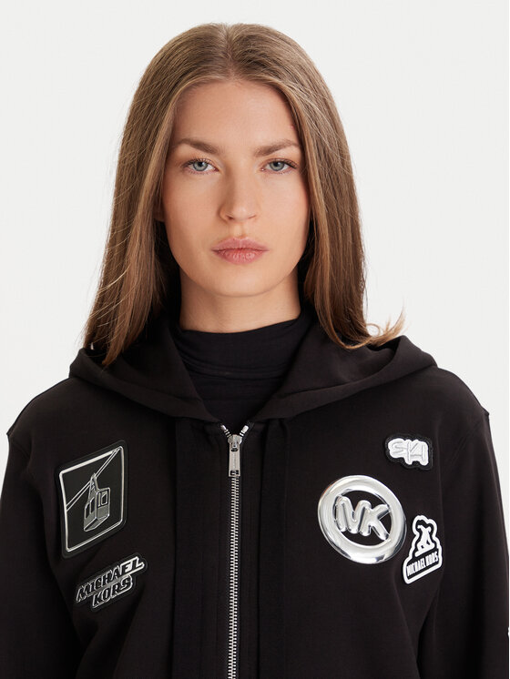 MICHAEL Michael Kors MICHAEL Michael Kors Majica dugih rukava MF551WQ4MY Crna Relaxed Fit
