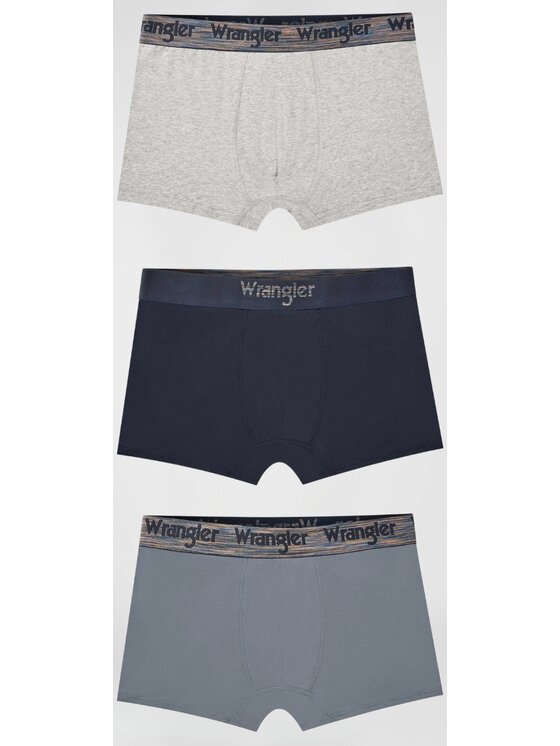 Wrangler Wrangler Bokserki Montel 3 Pack Cotton Elastane Trunks Kolorowy