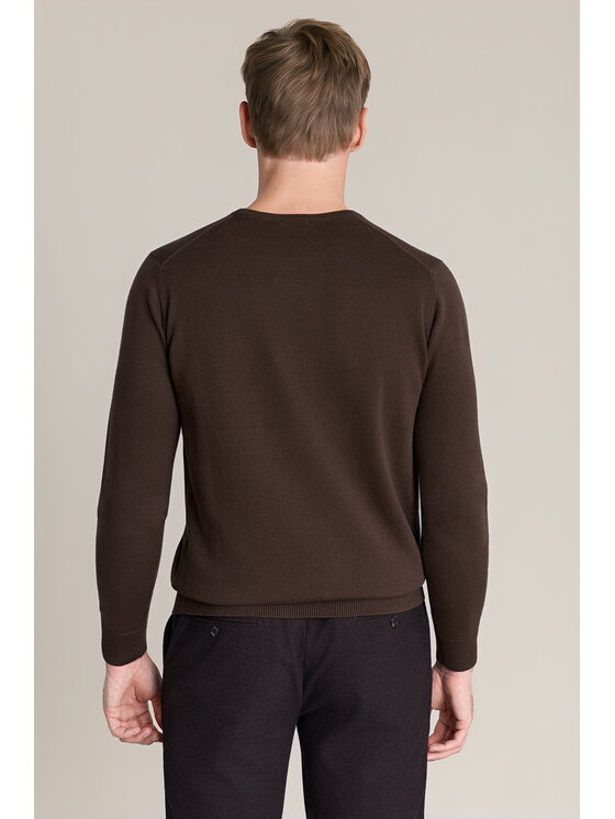 Lancerto Lancerto Sweter Christopher SW073226000038 Brązowy Regular Fit