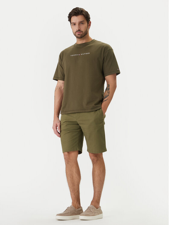 Tommy Hilfiger Tommy Hilfiger Tricou UM0UM03643 Kaki Regular Fit