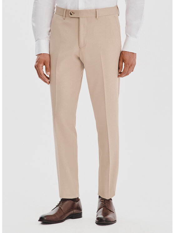 Pako Lorente Pako Lorente Spodnie garniturowe P25WF-6G-015 Beżowy Slim Fit