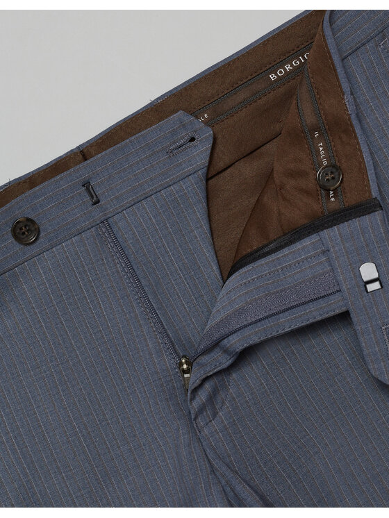 Borgio Borgio Spodnie garniturowe levone Niebieski Slim Fit