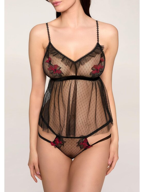 Poupée Marilyn Poupée Marilyn Komplet bielizny ROSE AND LOVE Czarny A-Line Fit