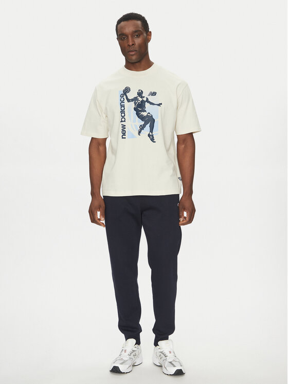 New Balance New Balance T-Shirt MT51605 Beżowy Oversize
