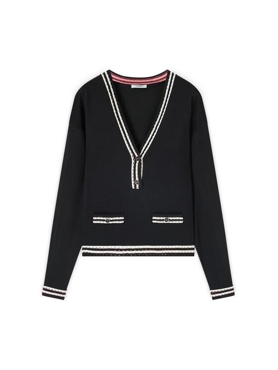 Motivi Motivi Sweter M358W004063N0S1 Czarny Regular Fit