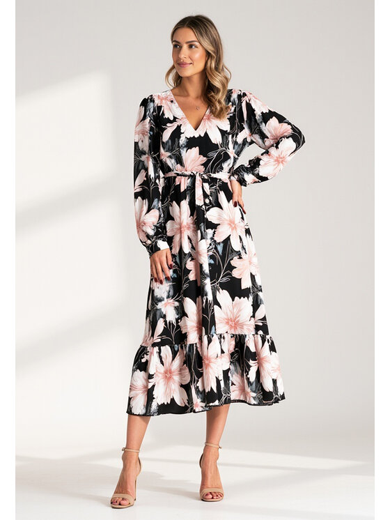 FIGL FIGL Vestito estivo M1140 Nero Flared Fit