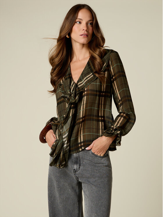 Oltre Oltre Bluzka 2114R003214N0Z5 Zielony Regular Fit