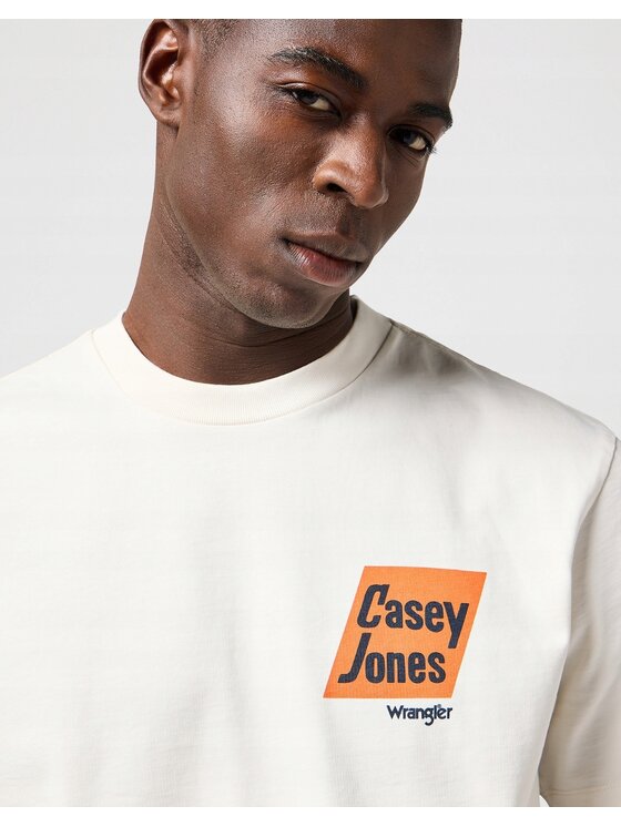 Wrangler Wrangler T-Shirt Casey Jones Graphic Tee Biały Relaxed Fit