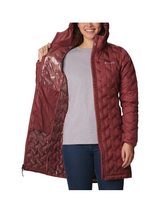 Columbia Columbia Kurtka zimowa Delta Ridge ong Down Jacket 1909254679 Bordowy Regular Fit