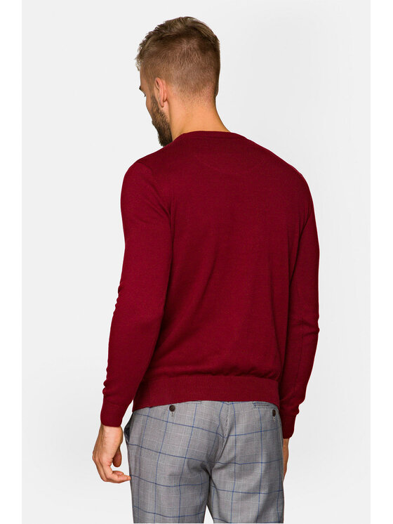 Lancerto Lancerto Sweter Keegan Bordowy Regular Fit