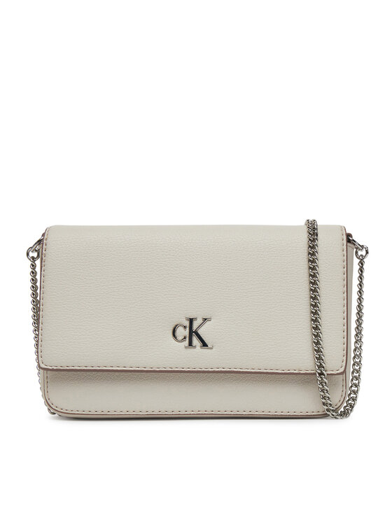 Geantă Calvin Klein Jeans Minimal Monogram Ew Flap Ph/Cb19 LV04K1027G Bej