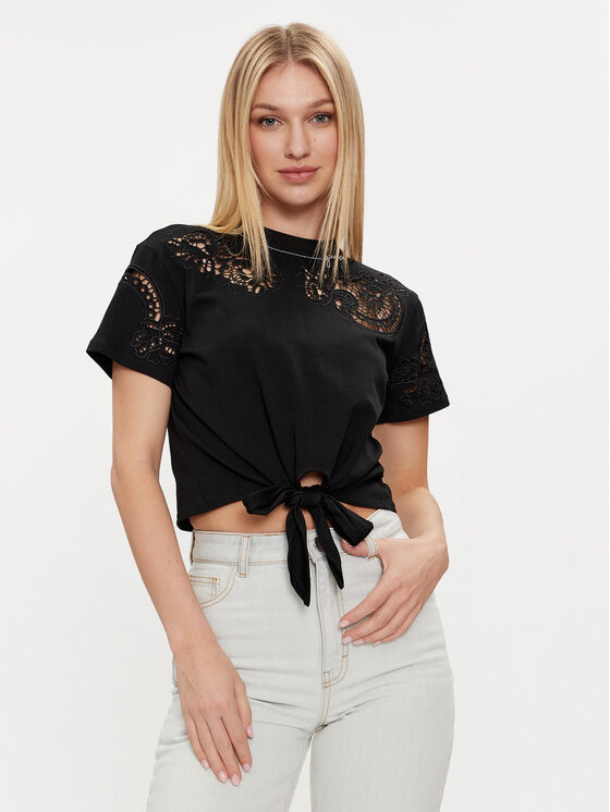 Guess Tricou W4GI15 I3Z14 Negru Regular Fit