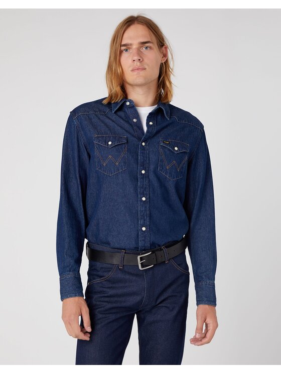 Wrangler Wrangler Pasek Męski STRUCTURED BELT Czarny