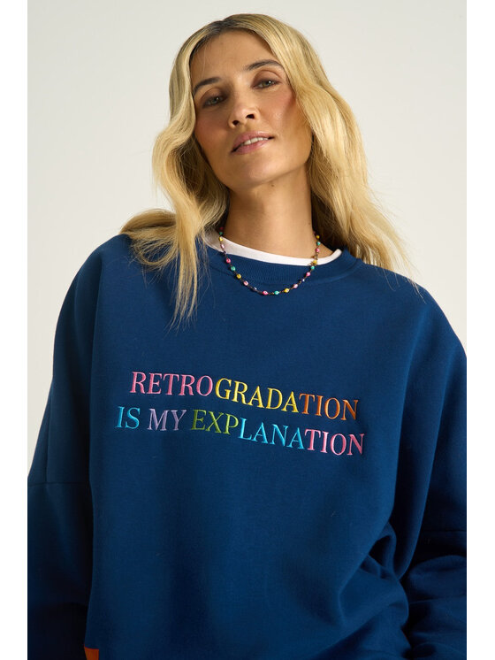 NAOKO NAOKO Bluza Retrogradation Granatowy Reglan Fit
