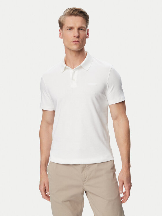Calvin Klein Tricou polo LV04LH204G Alb Regular Fit