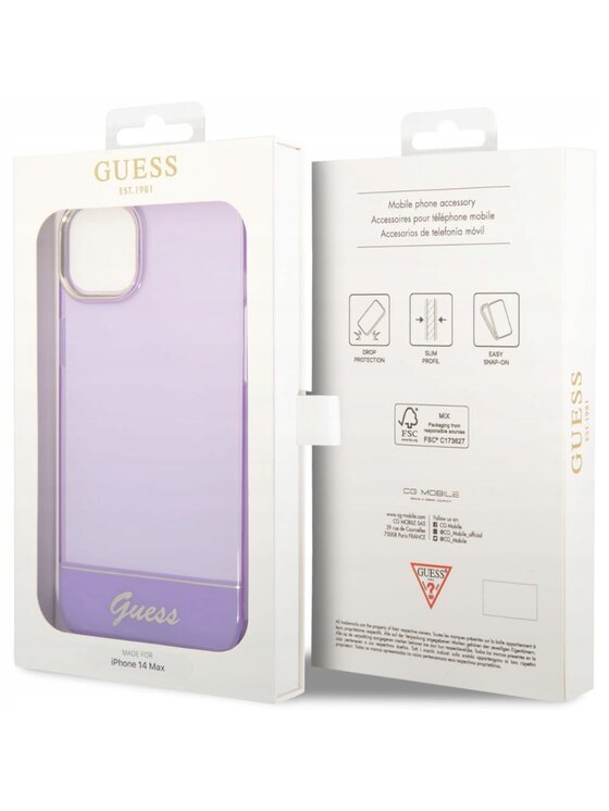 Guess Guess Etui na telefon Translucent Fioletowy