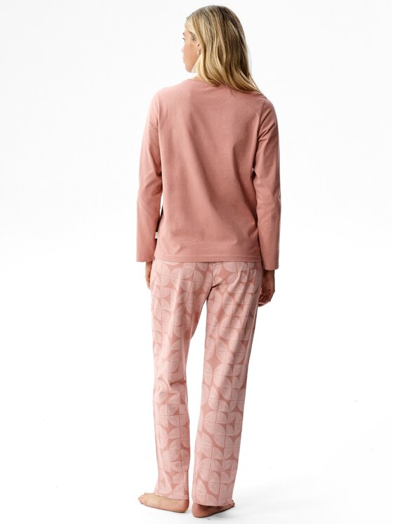 Atlantic Atlantic Piżama Nightlines Peach Effect Różowy Regular Fit