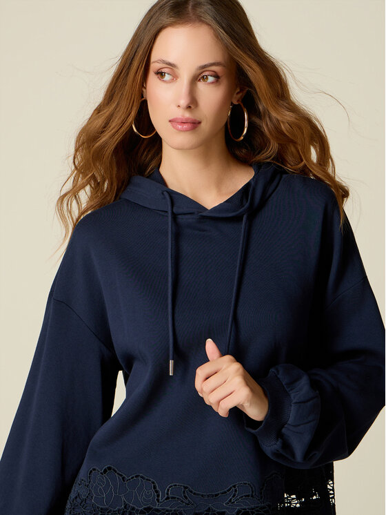 Oltre Oltre Bluza G833J004567N034 Niebieski Over Fit