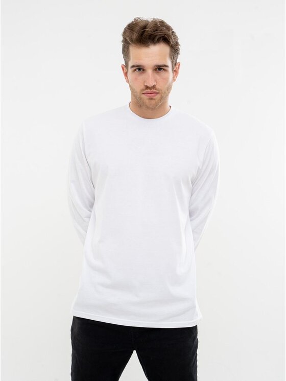 Urban City Urban City Longsleeve Koszulka Z Długim Rękawem Męska Biała UrbanCity Classic UC M Biały Regular Fit